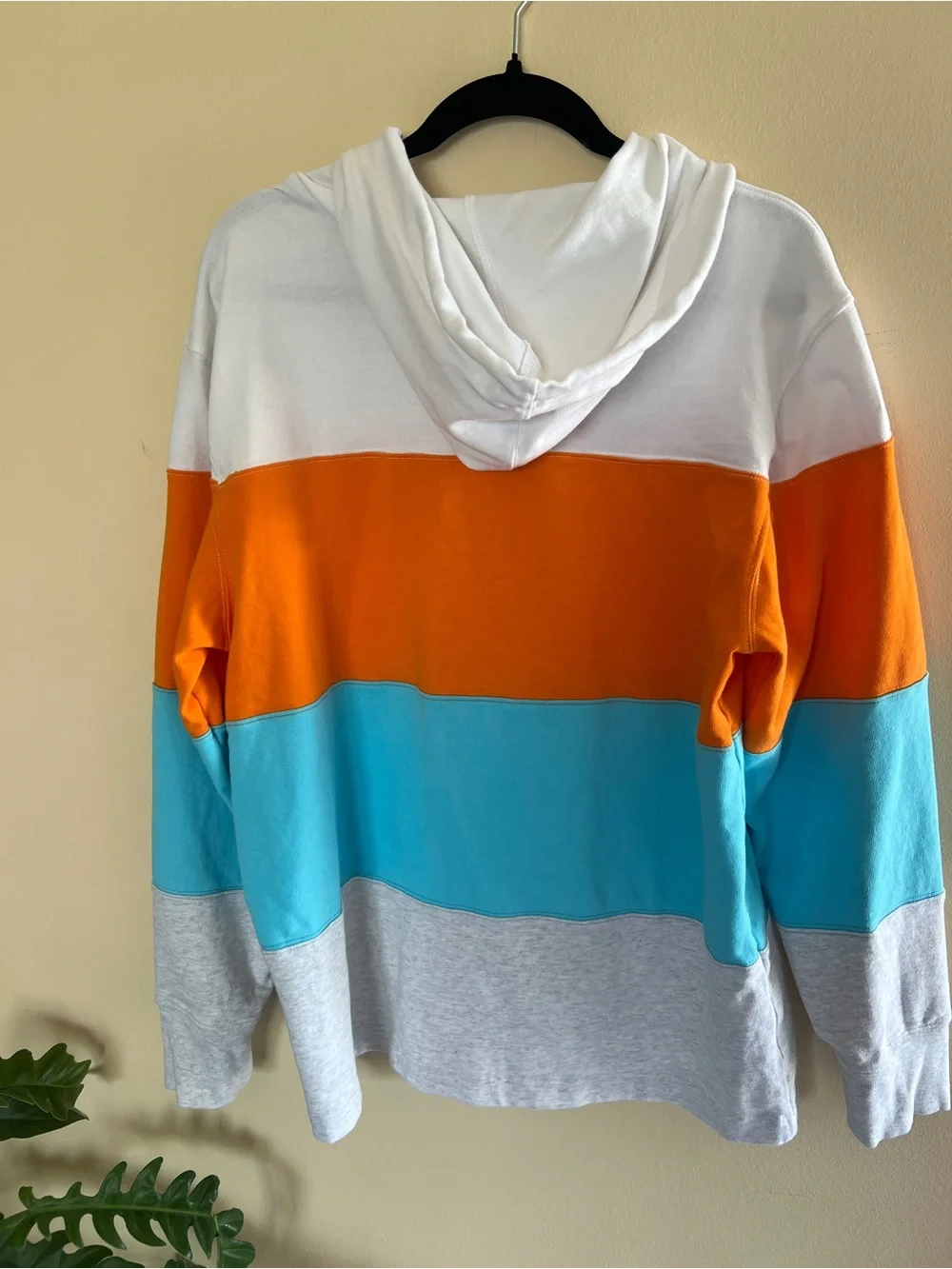 Champion Colorblock Crewneck Hoodie - White/Orange/Turquoise/Gray